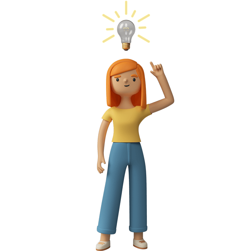 Female Character holding placard