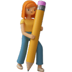 Female Character using pen