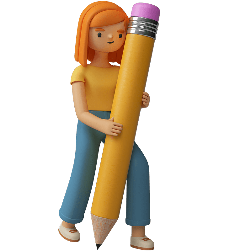 Female Character using pen