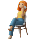 Female Character talking phone