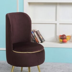 Ottoman Pouffes Sitting Stool for Living Room | Pouf Dressing Table Puffy Footstool for Office & Home Decoration | Holland Velvet Fabric & Metal Leg (18x18x32 Inch) Coffee