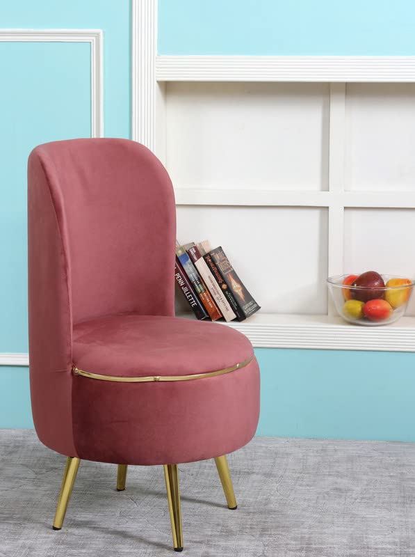 Ottoman Pouffes Sitting Stool for Living Room | Pouf Dressing Table Puffy Footstool for Office & Home Decoration | Holland Velvet Fabric & Metal Leg (18x18x32 Inch) Gajri