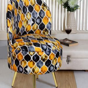 Ottoman Pouffes Sitting Stool for Living Room | Pouf Dressing Table Puffy Footstool for Office & Home Decoration | Holland Velvet Fabric & Metal Leg (18x18x32 Inch) Black Fire