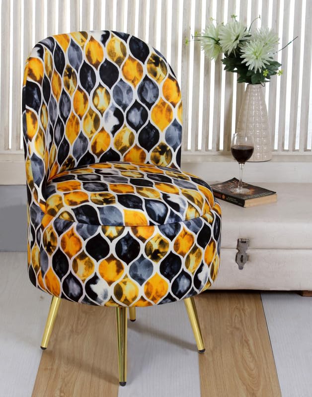 Ottoman Pouffes Sitting Stool for Living Room | Pouf Dressing Table Puffy Footstool for Office & Home Decoration | Holland Velvet Fabric & Metal Leg (18x18x32 Inch) Black Fire