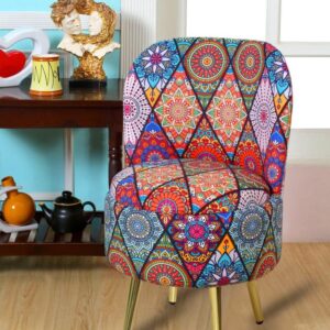 Ottoman Pouffes Sitting Stool for Living Room | Pouf Dressing Table Puffy Footstool for Office & Home Decoration | Holland Velvet Fabric & Metal Leg (18x18x32 Inch) Metal-Big Diamond