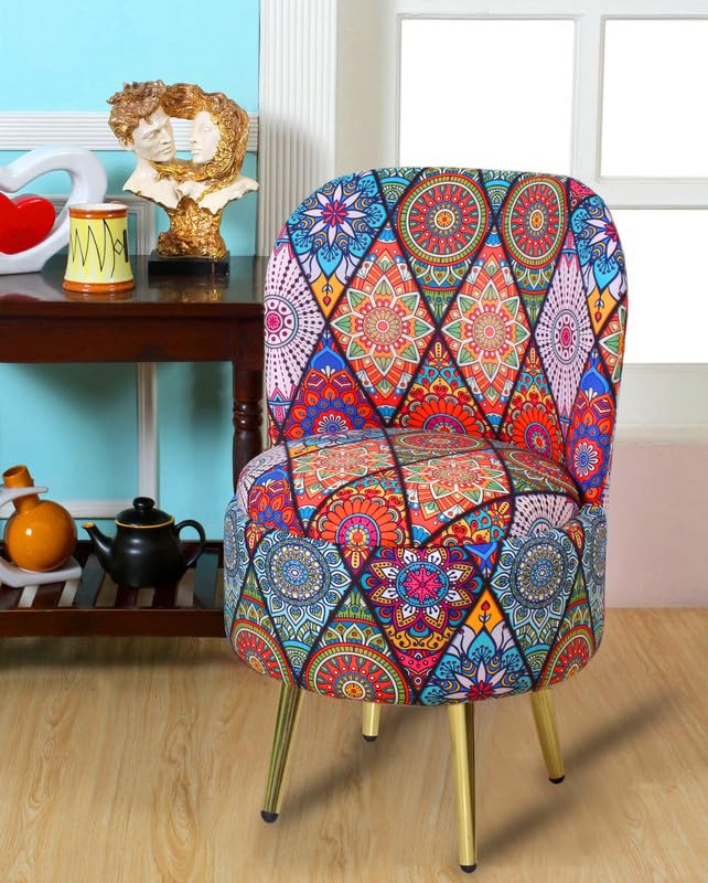 Ottoman Pouffes Sitting Stool for Living Room | Pouf Dressing Table Puffy Footstool for Office & Home Decoration | Holland Velvet Fabric & Metal Leg (18x18x32 Inch) Metal-Big Diamond