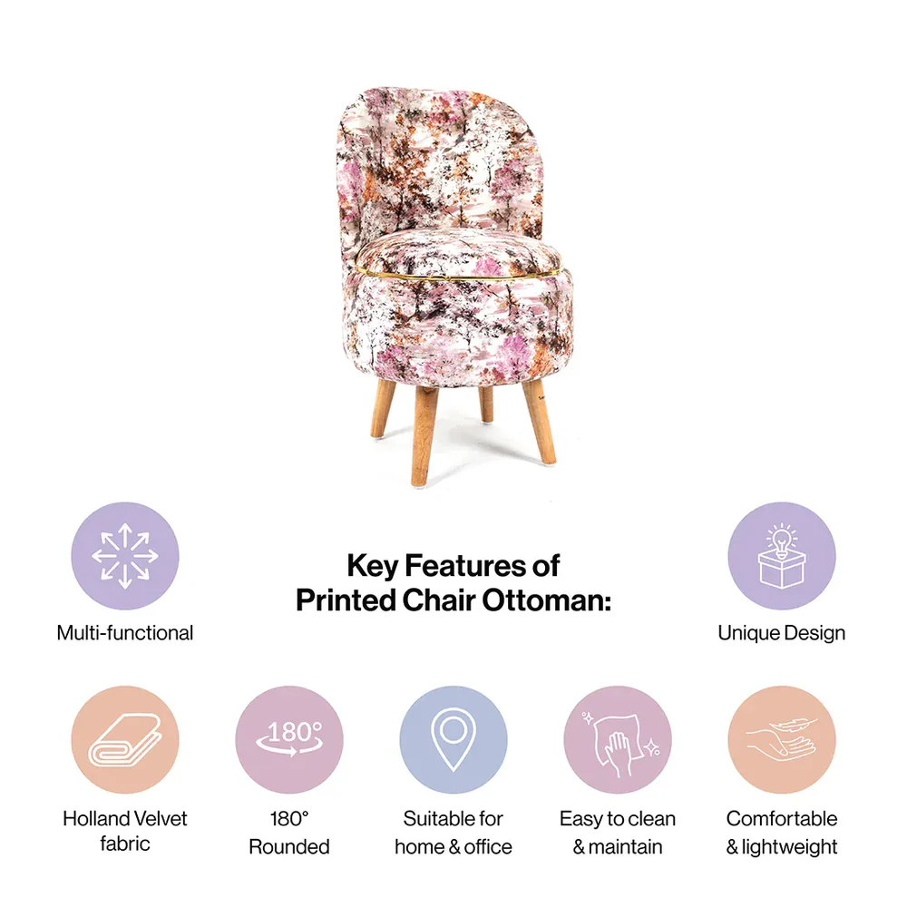 Printed Ottoman Pouffe Chair - Image 5
